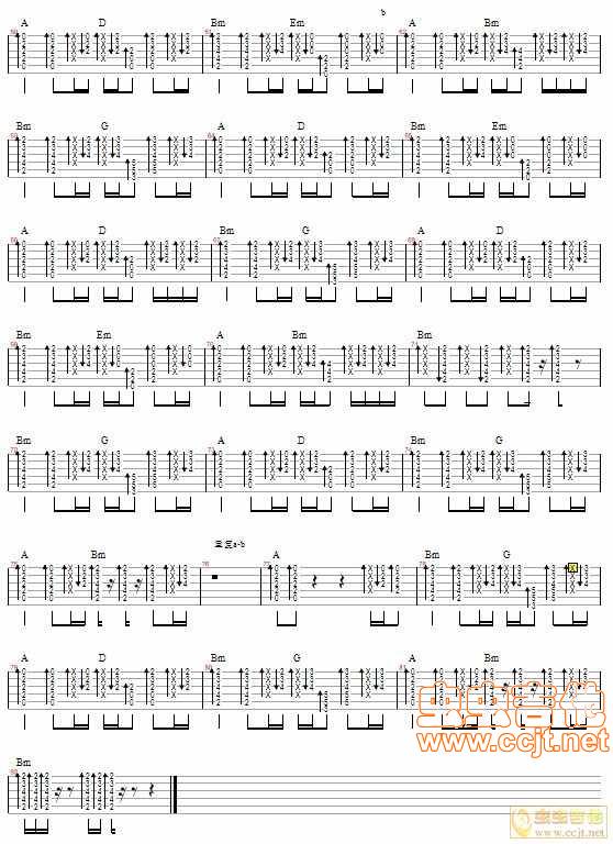 自由飞翔吉他谱 