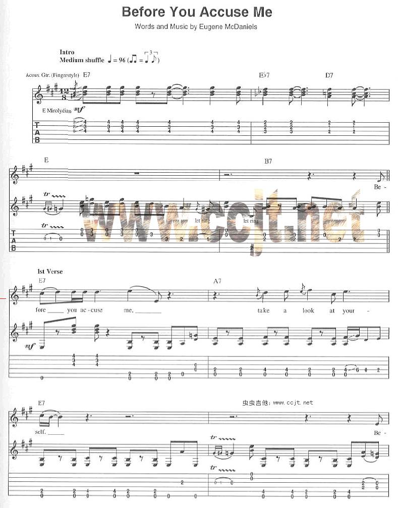 Befor YOu Accuse Me吉他谱