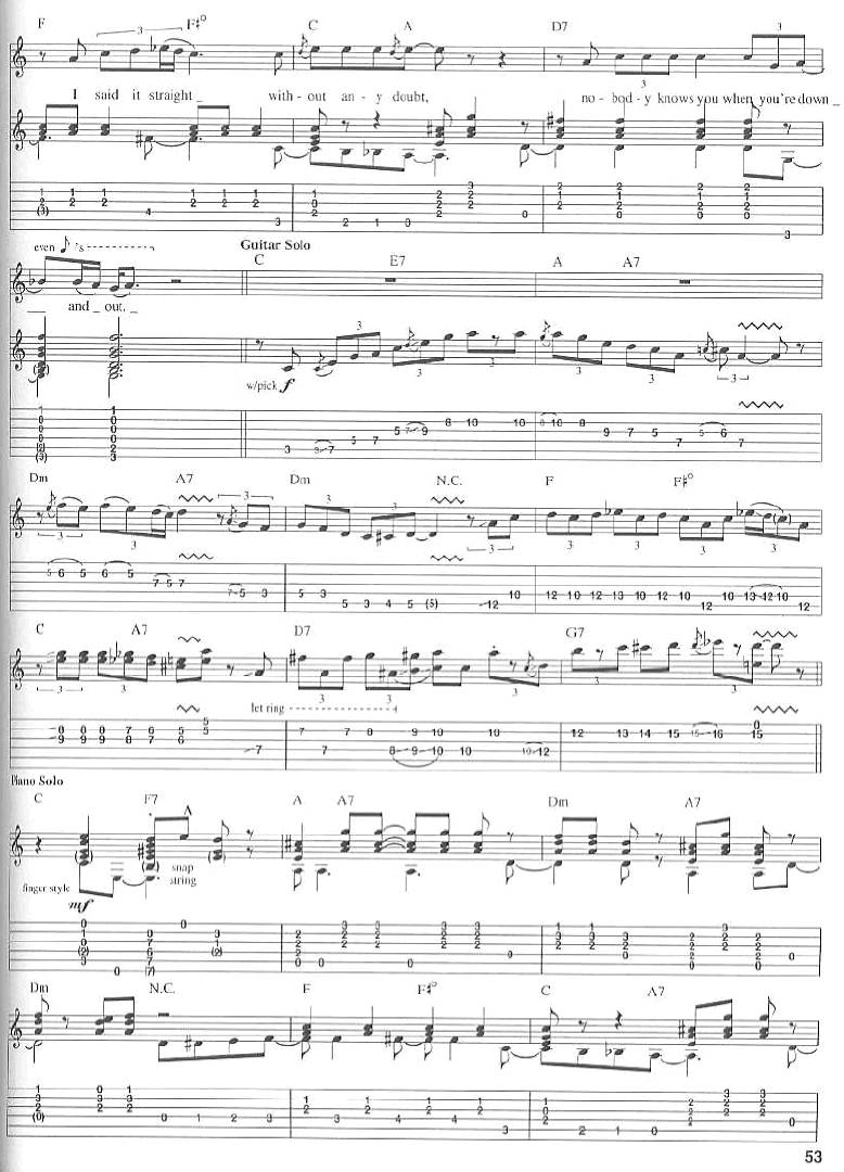 Nobody Knows You When YOu''re Do吉他谱 