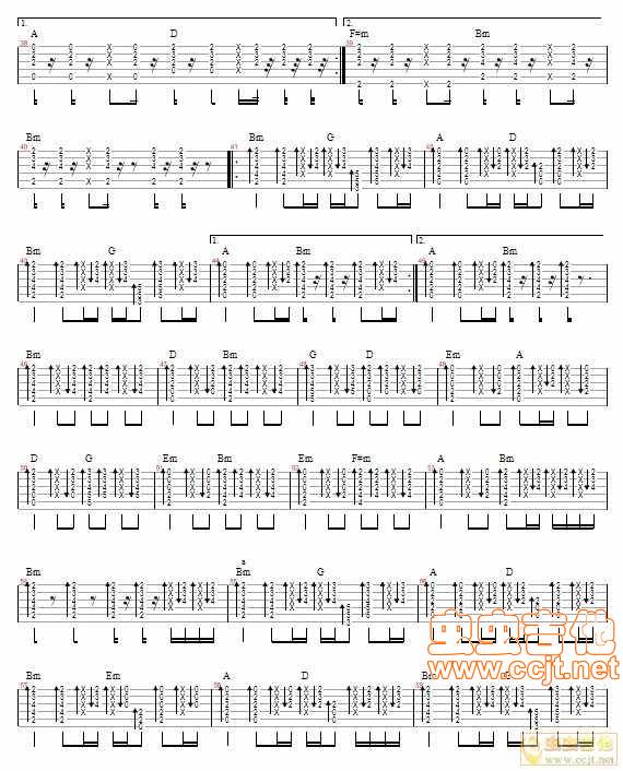 自由飞翔吉他谱