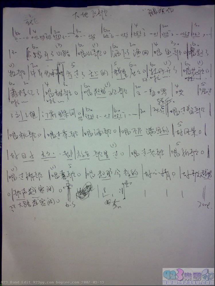 宋祖英-大地飞歌吉他谱 