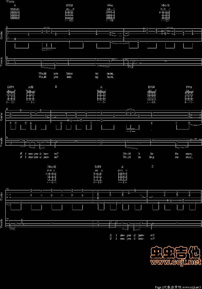 tears in heaven吉他谱