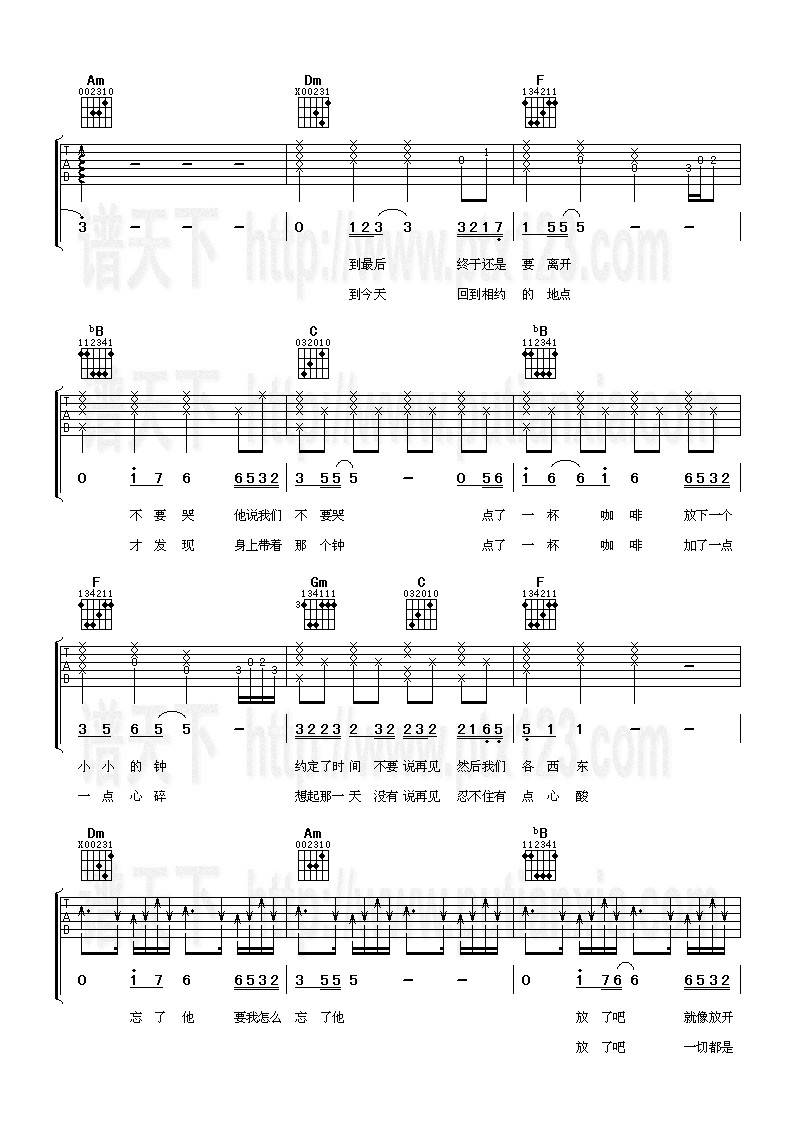 要我怎么忘了他吉他谱