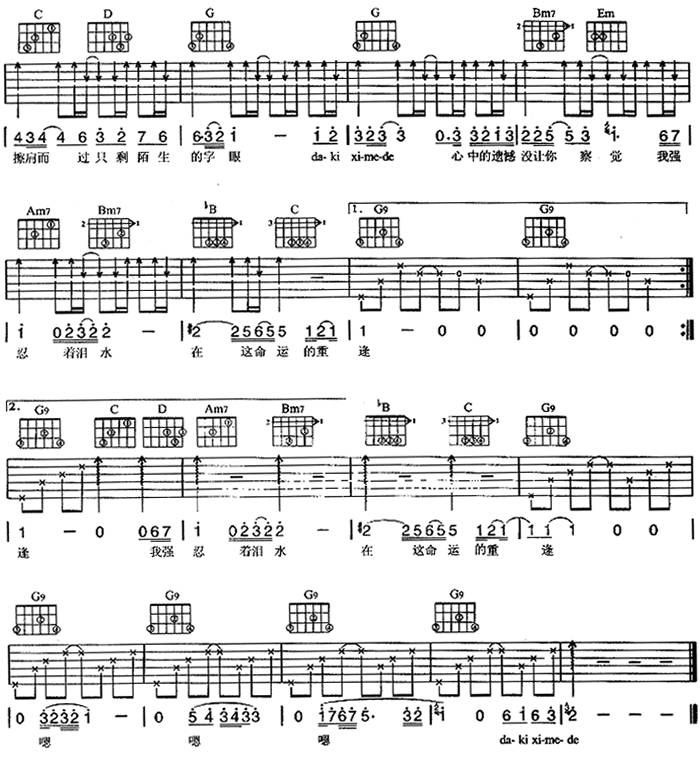 完美幻觉吉他谱 