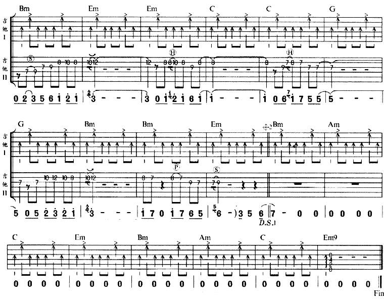 爱就爱了吉他谱 