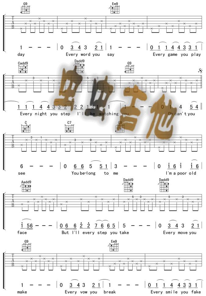 Every Breath You Take吉他谱