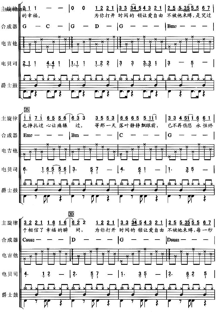 幸福的瞬间(许绍洋)吉他谱 