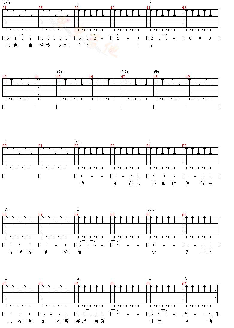 不要再说爱我吉他谱 