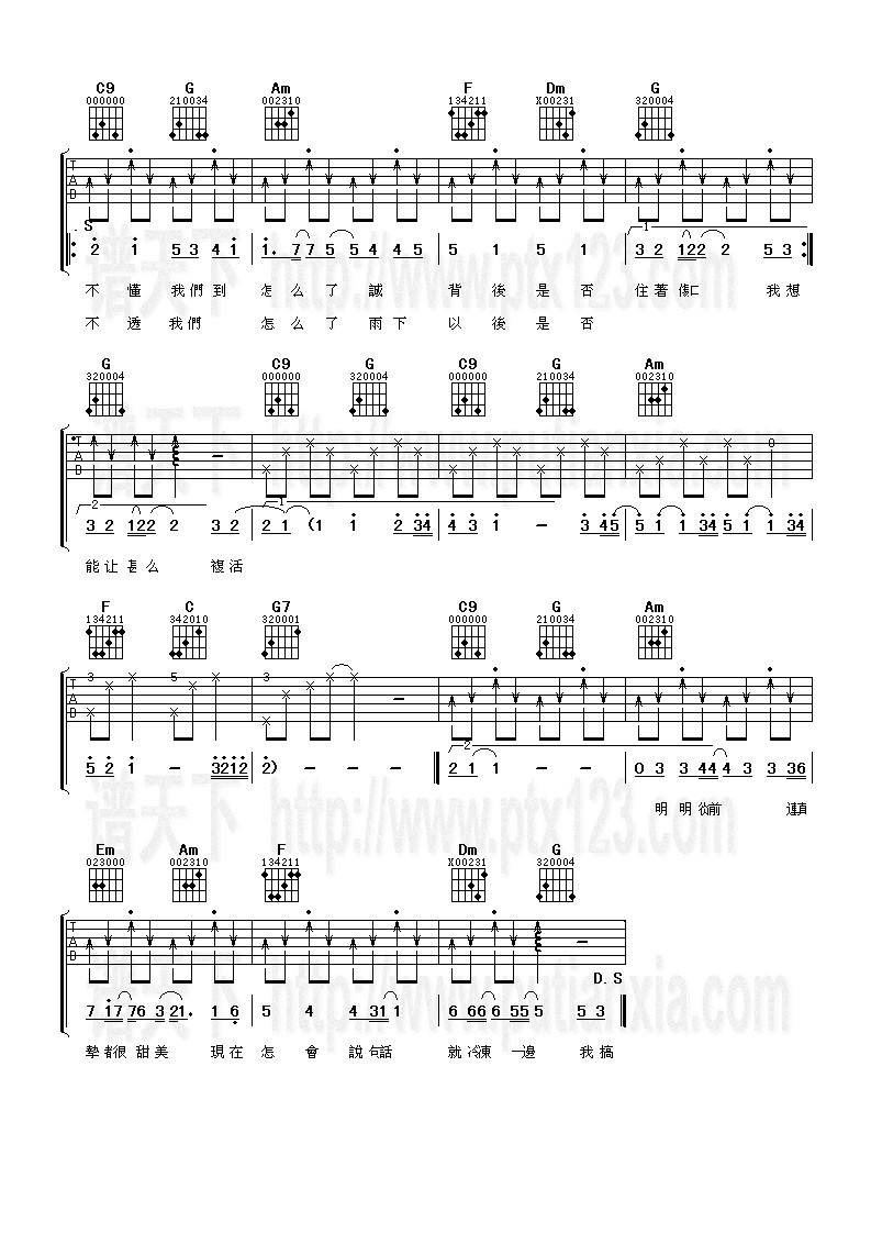我们怎么了吉他谱 