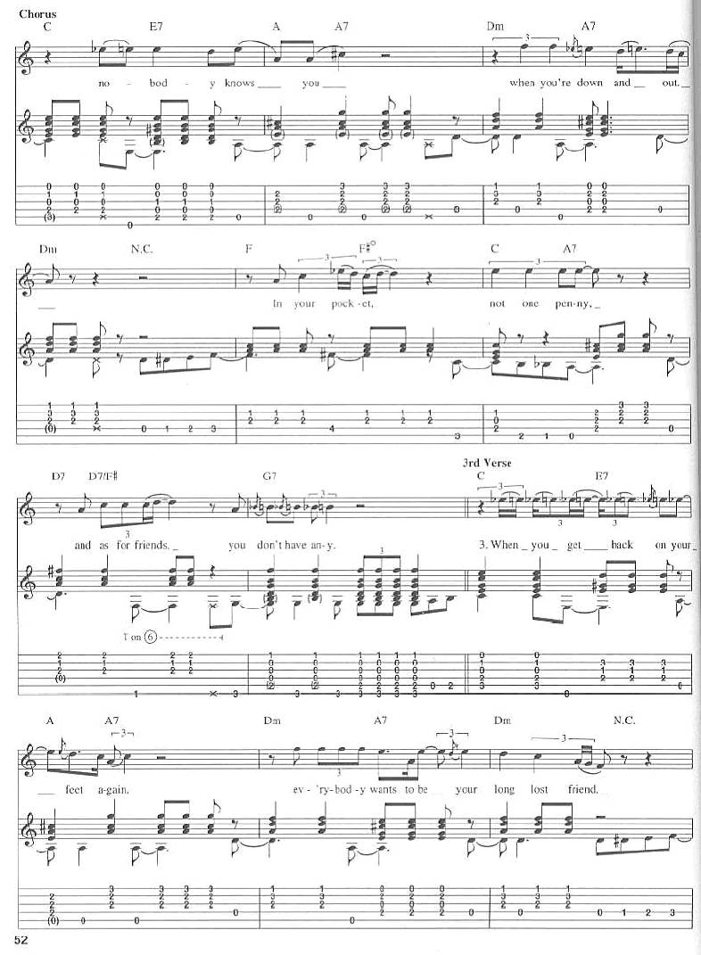 Nobody Knows You When YOu''re Do吉他谱