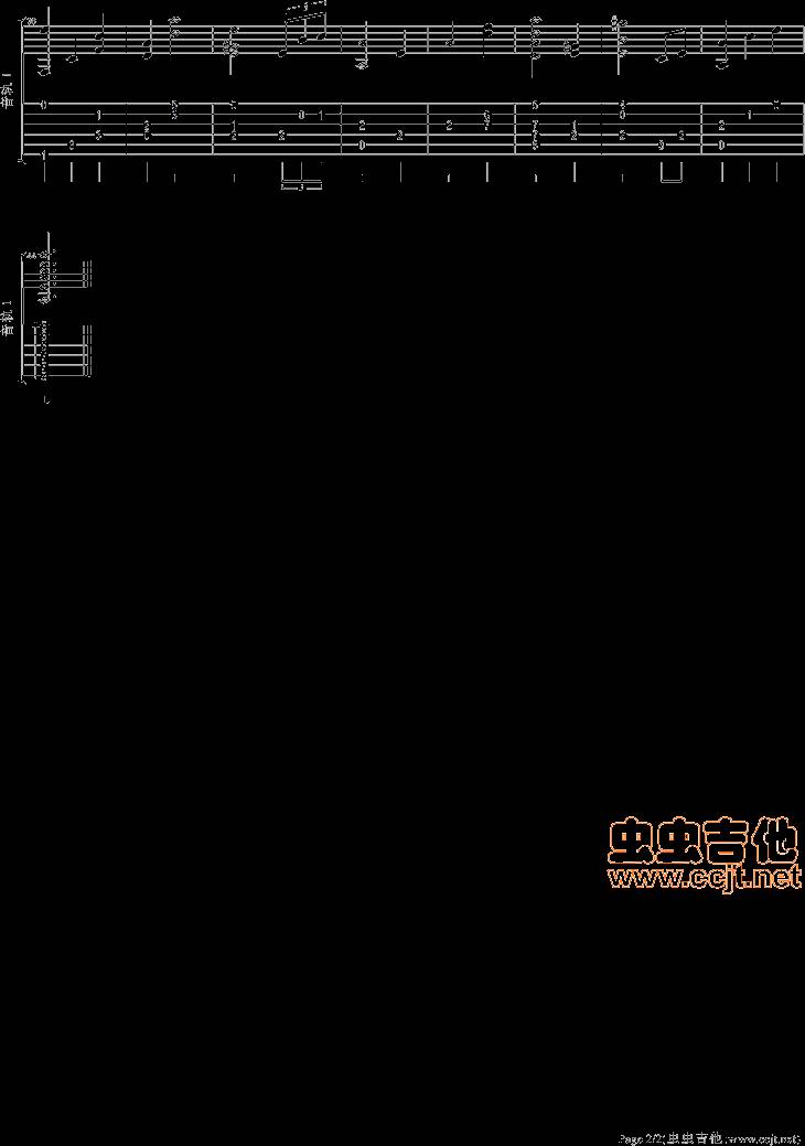 哀的主题B吉他谱 