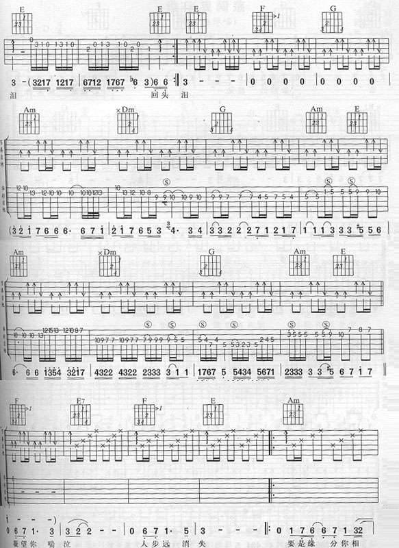 原谅我今天吉他谱