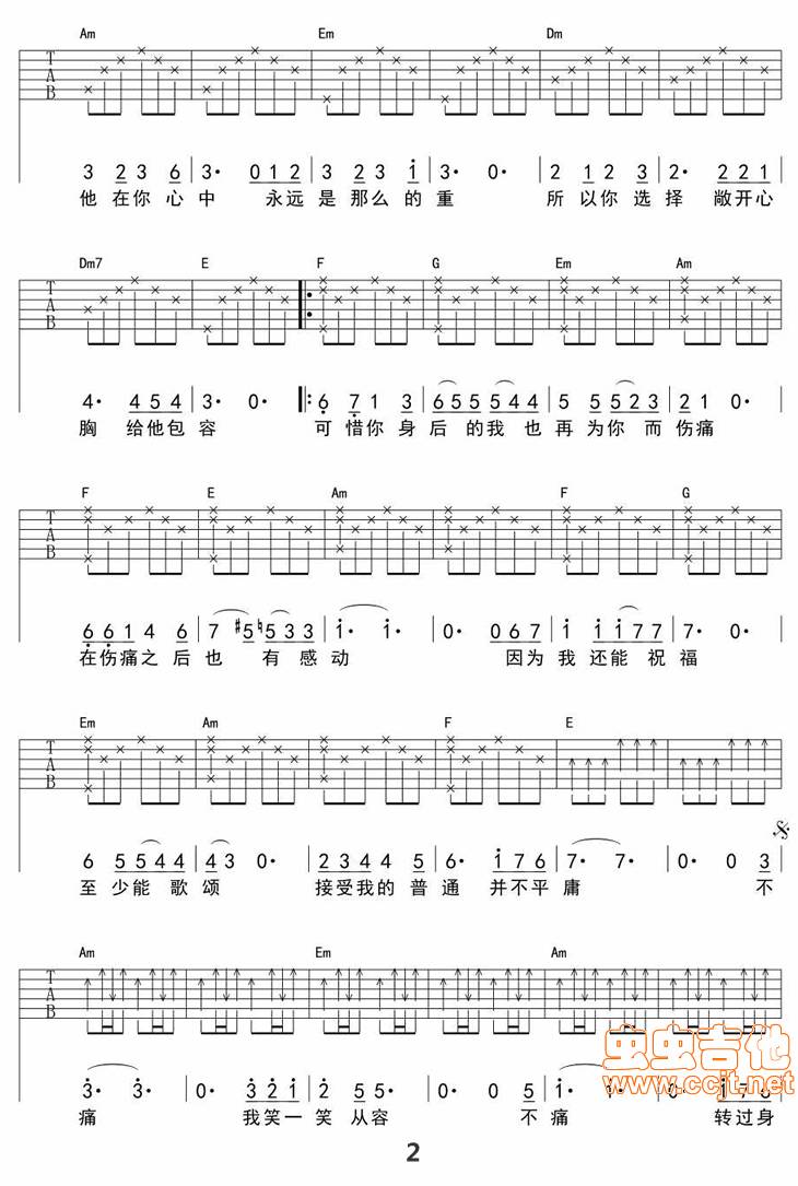 不痛吉他谱
