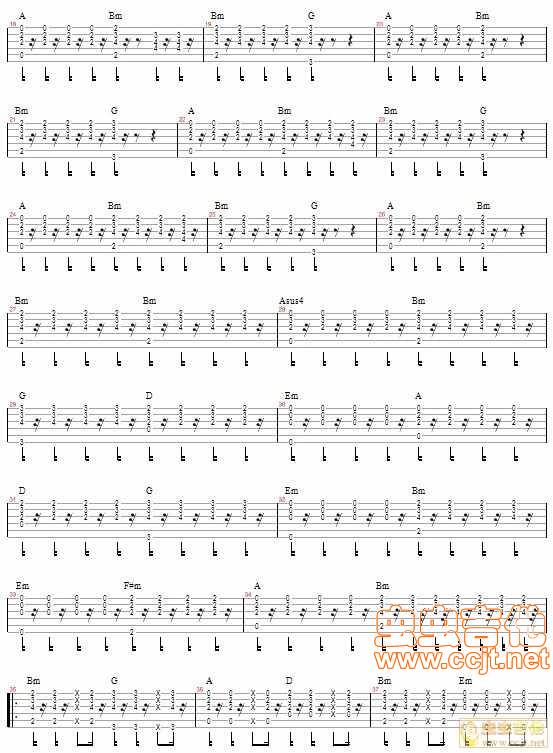 自由飞翔吉他谱