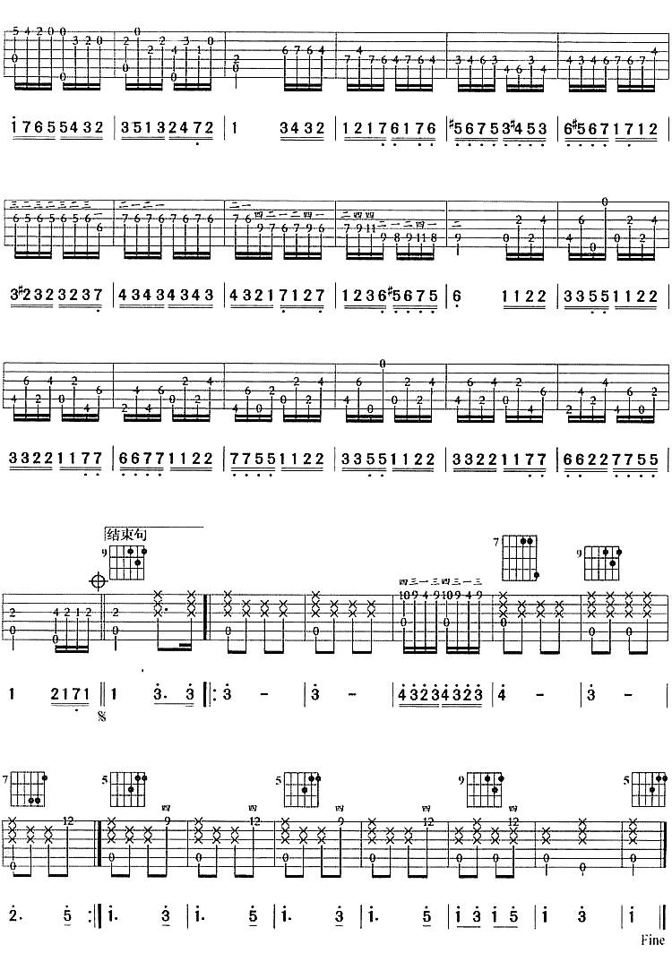 土耳其进行曲吉他谱 