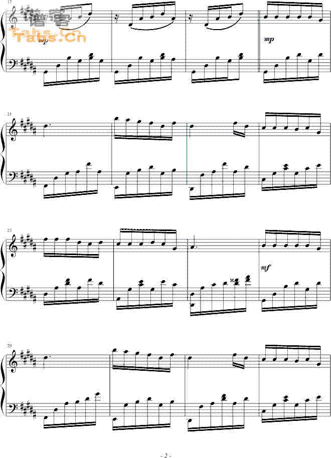 独角戏 	吉他谱