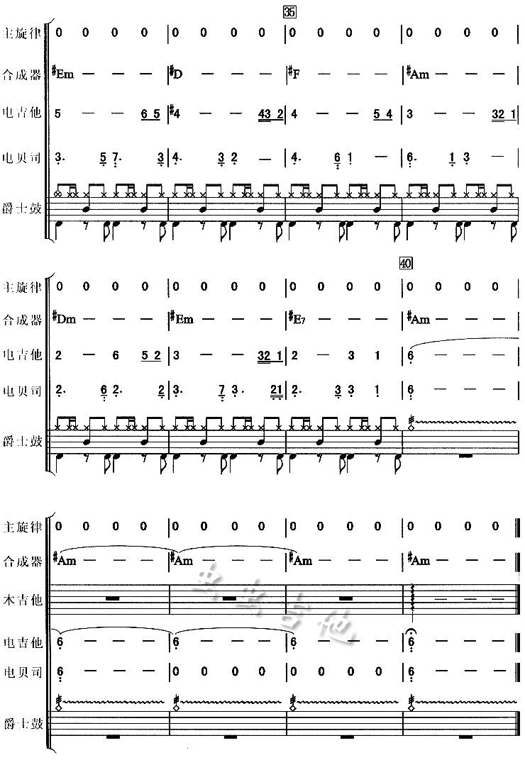 漫步人生路吉他谱 