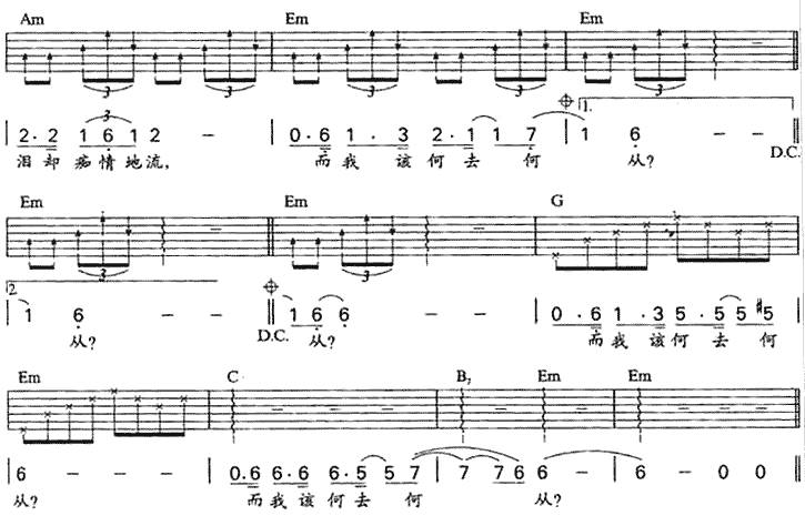 真情难收 （刘德华）吉他谱 