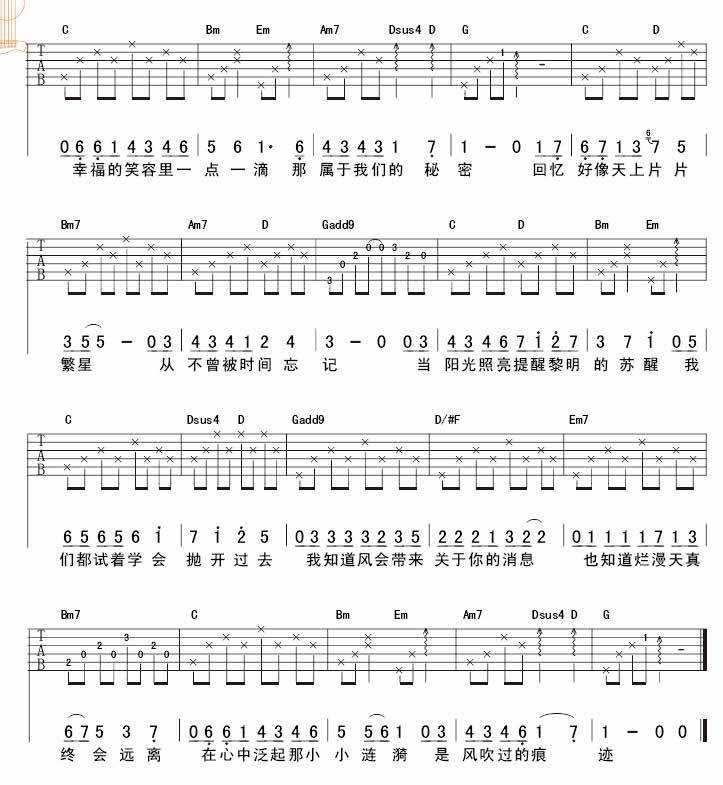 夏天的味道吉他谱 