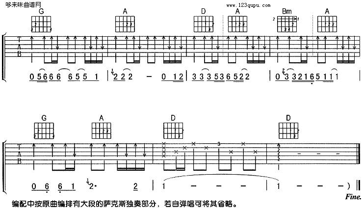 因为寂寞 （刘若英）吉他谱 