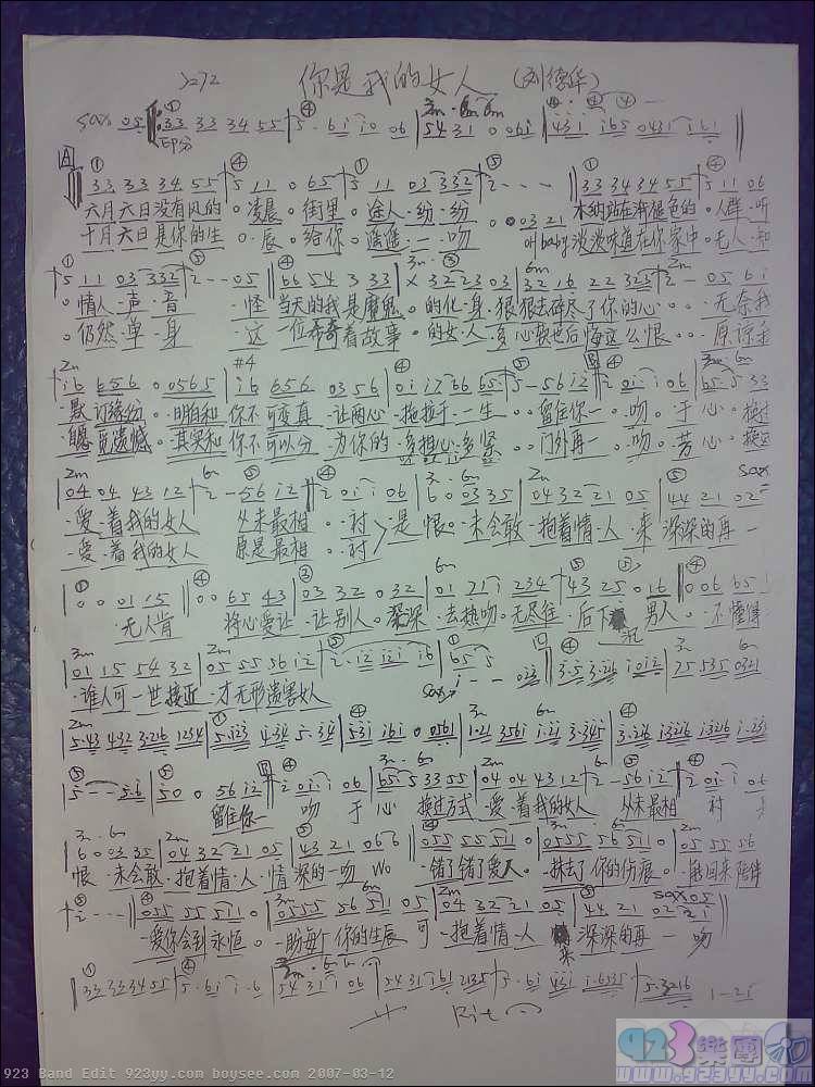 刘德华-你是我的女人吉他谱 