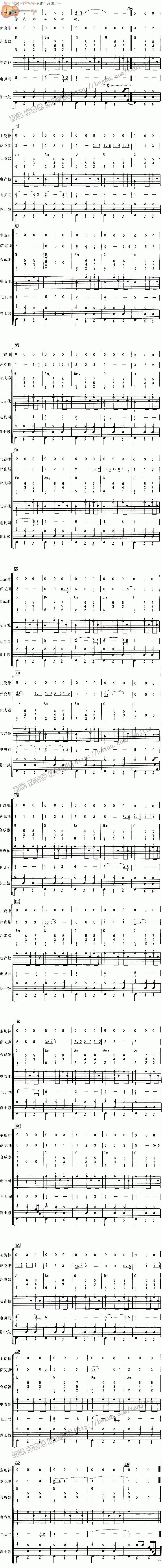 真心英雄 乐队总谱吉他谱 