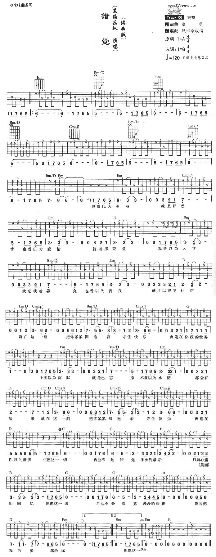 错觉(黑豹乐队)吉他谱 