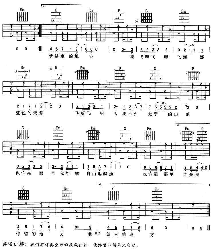 音乐虫子 （老狼）吉他谱 