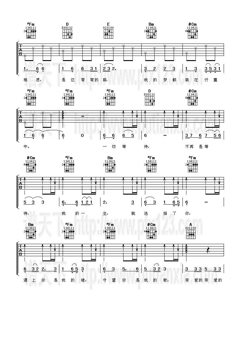 遇上你是我的缘吉他谱