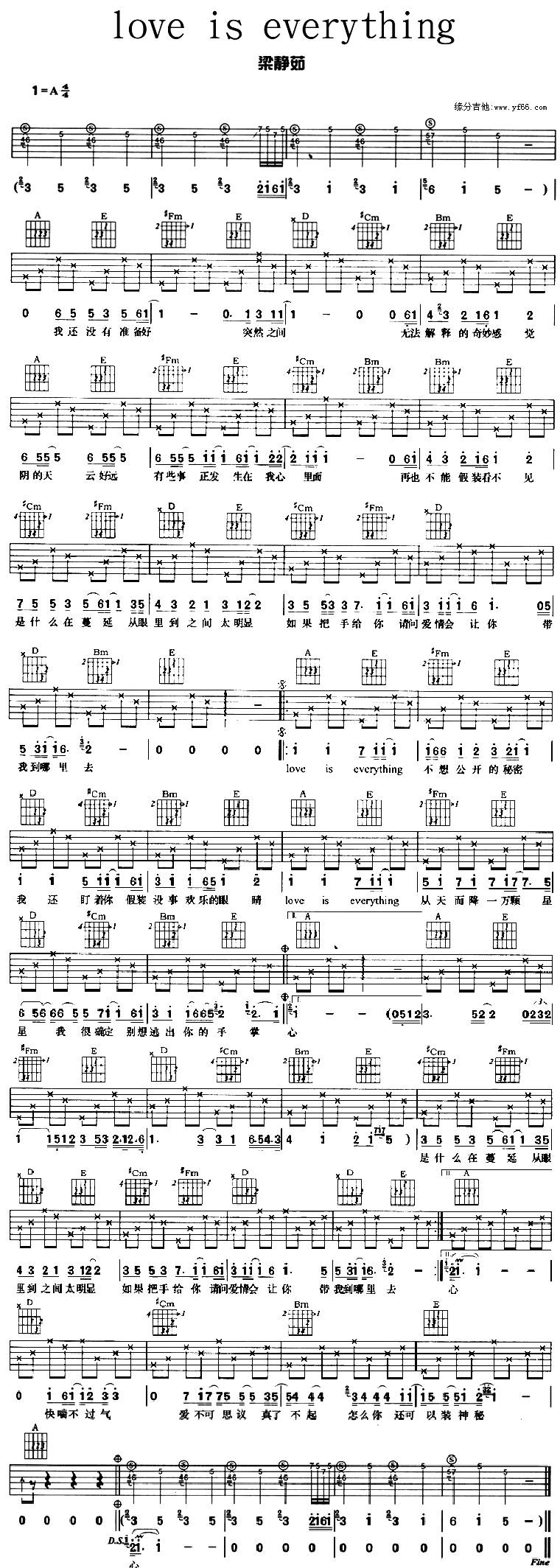 Love is everything吉他谱 