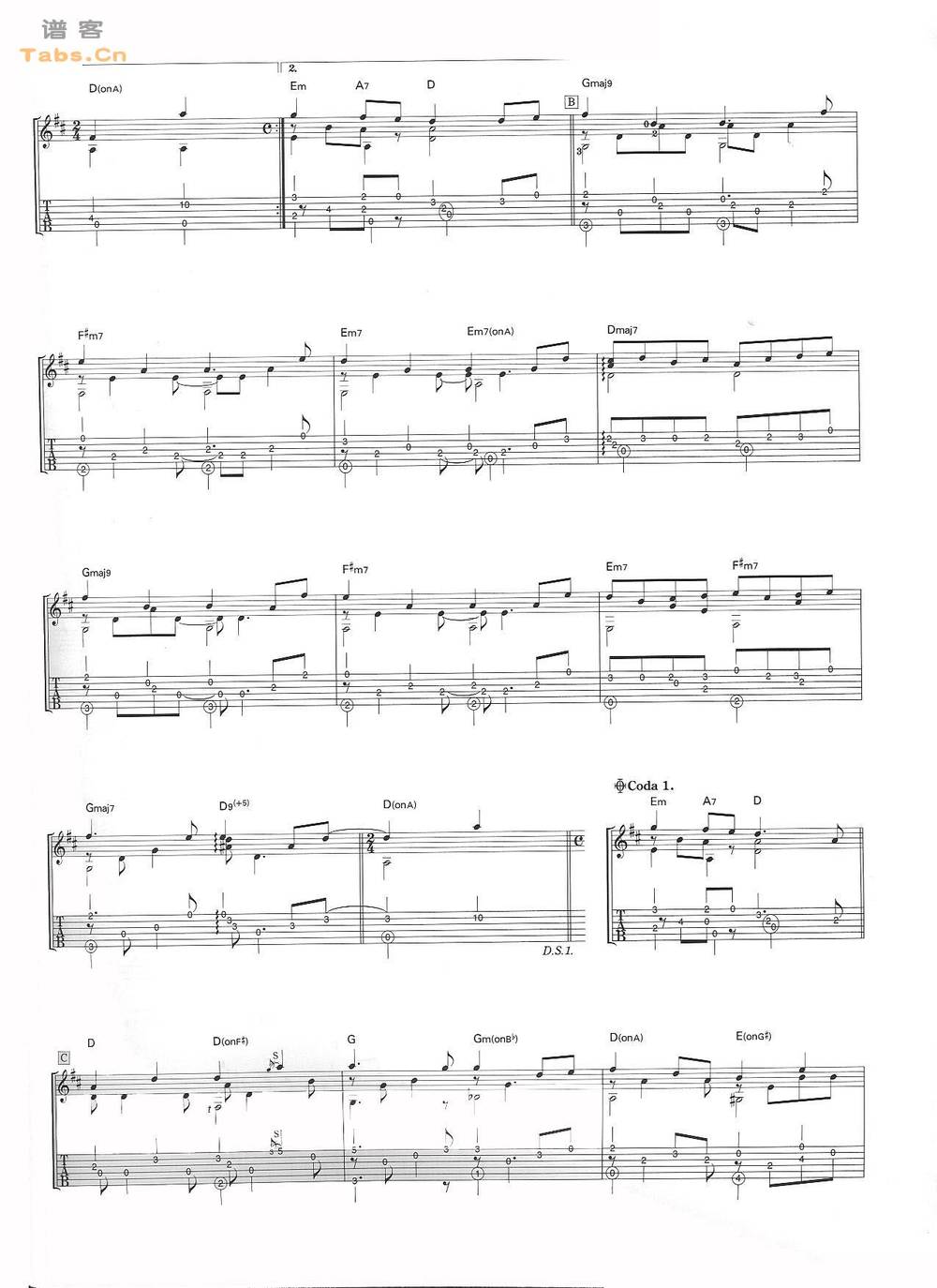 wind song 	吉他谱