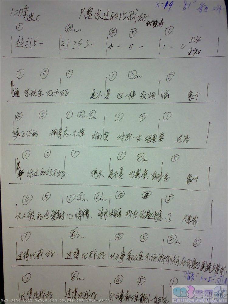 高胜美-只要你过的比我好吉他谱 