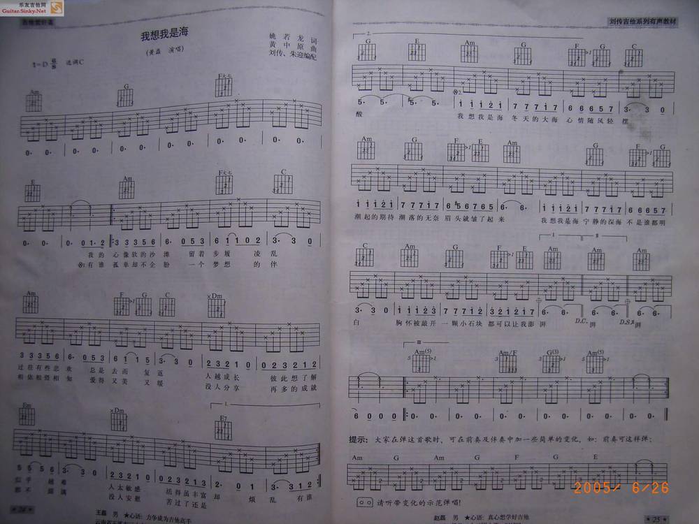 风华版-我想我是海吉他谱 