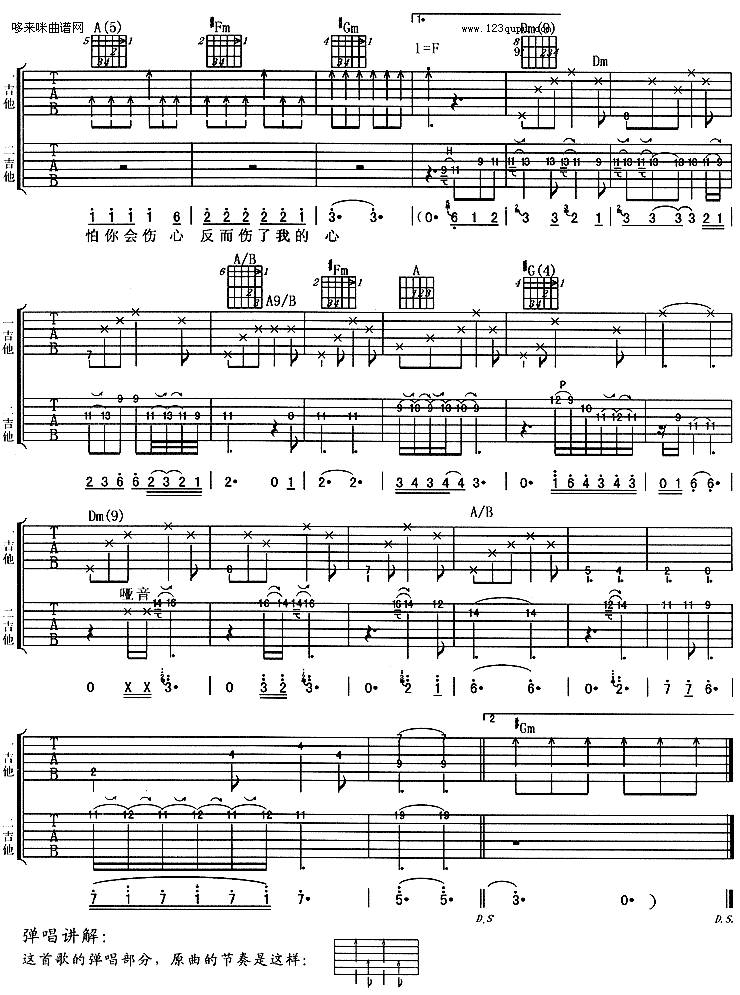 怎么能够（羽泉）吉他谱 