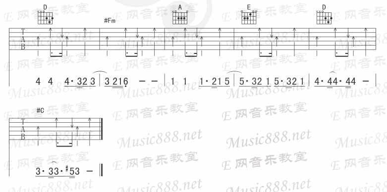 再别再别康桥吉他谱 