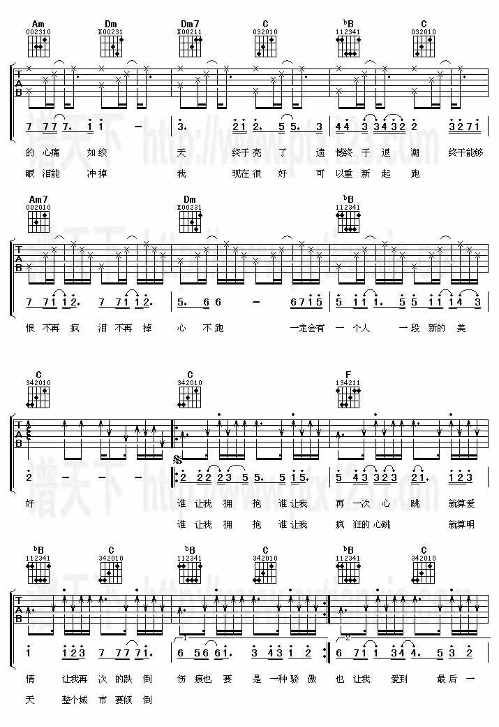 我很好(电影《把爱找回来》吉他谱）