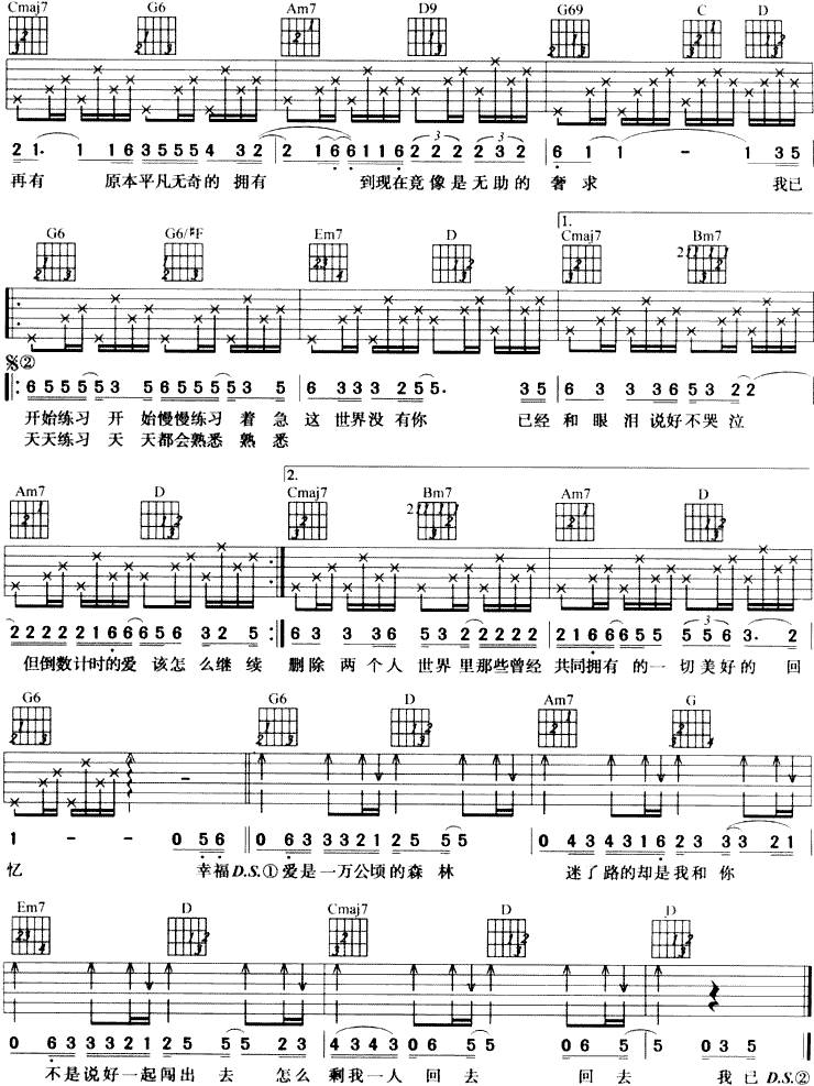 练习 (刘德华)吉他谱 