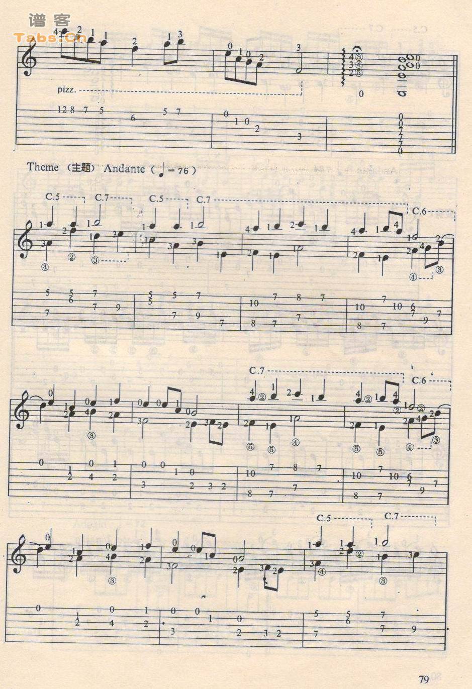 樱花变奏曲 	吉他谱