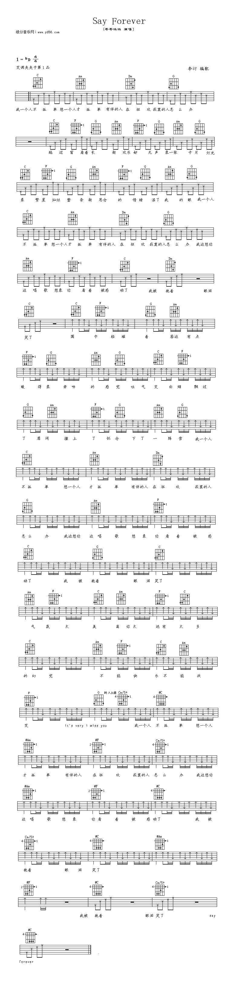 Say Forever吉他谱 