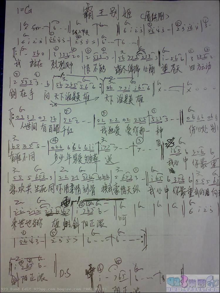 屠洪刚-霸王别姬吉他谱 