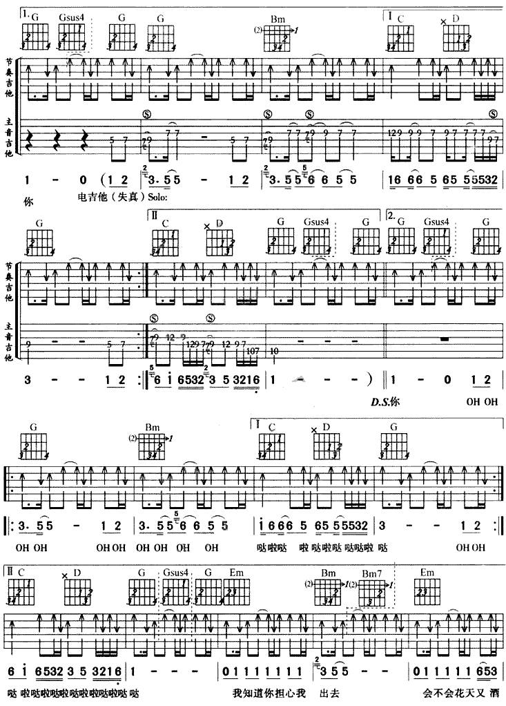 珍惜 (任贤齐)吉他谱 