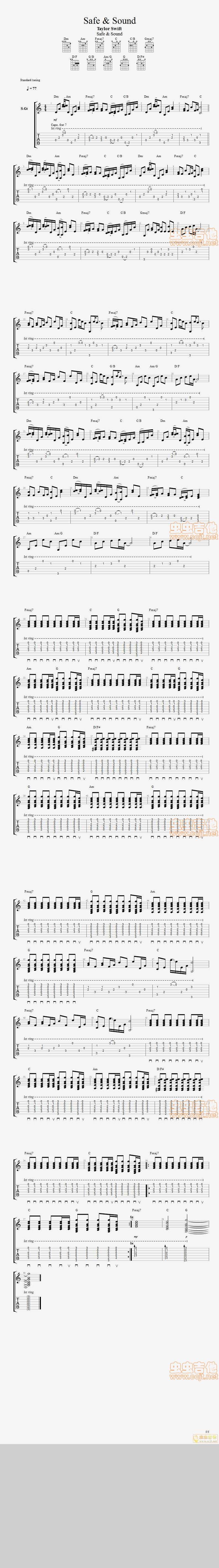 Safe and Sound吉他谱 