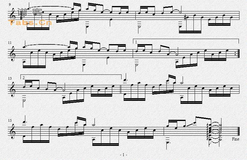 我的爱 经典吉他谱 