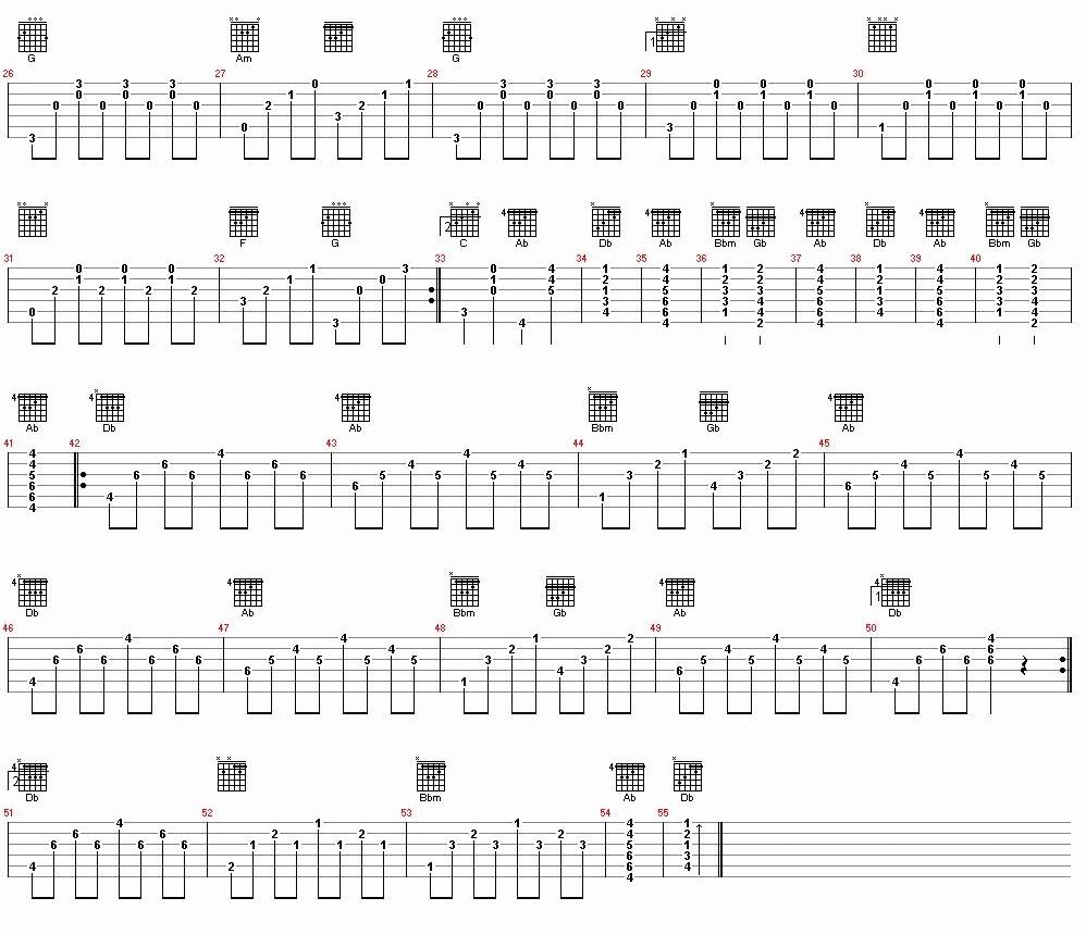 从心爱你1吉他谱 