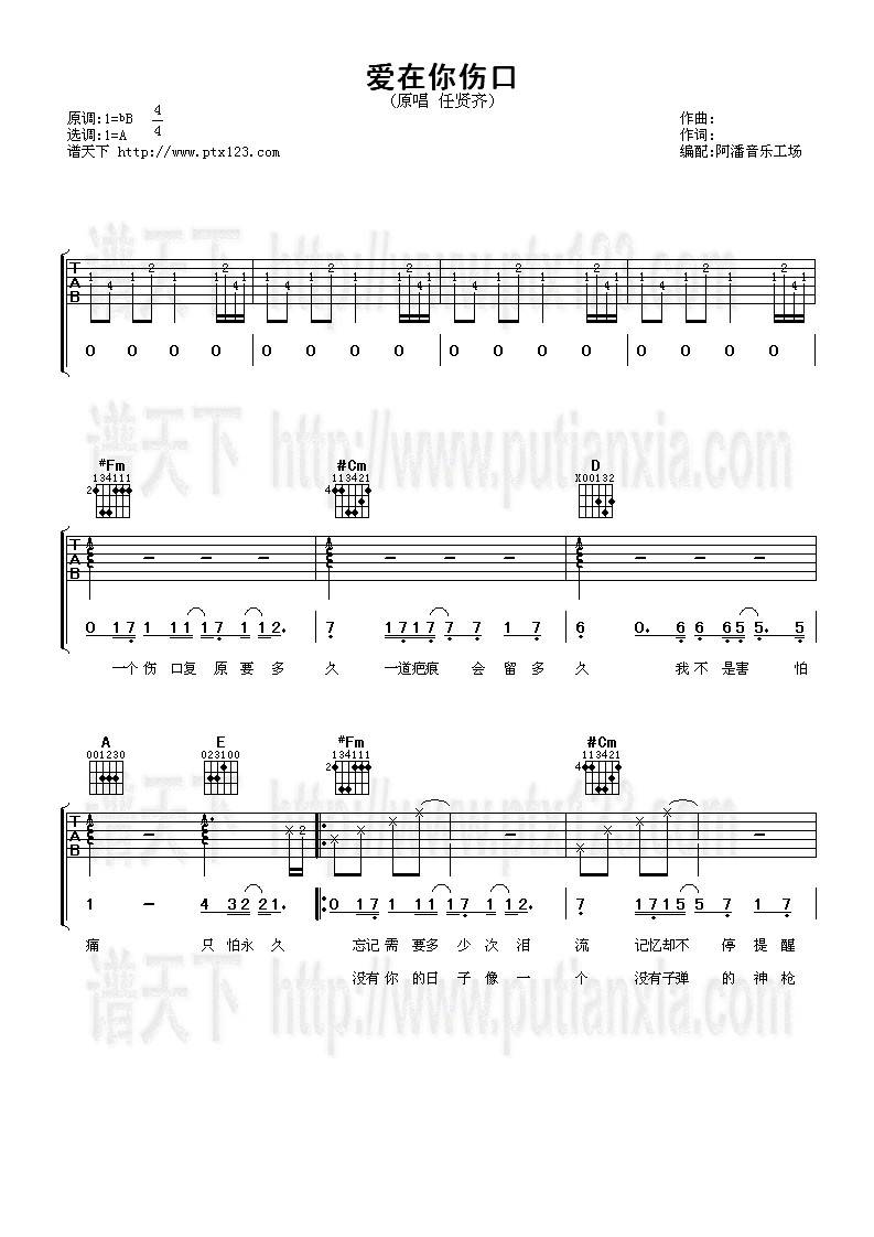 爱在你伤口吉他谱