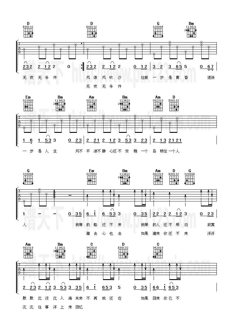 伤心太平洋吉他谱