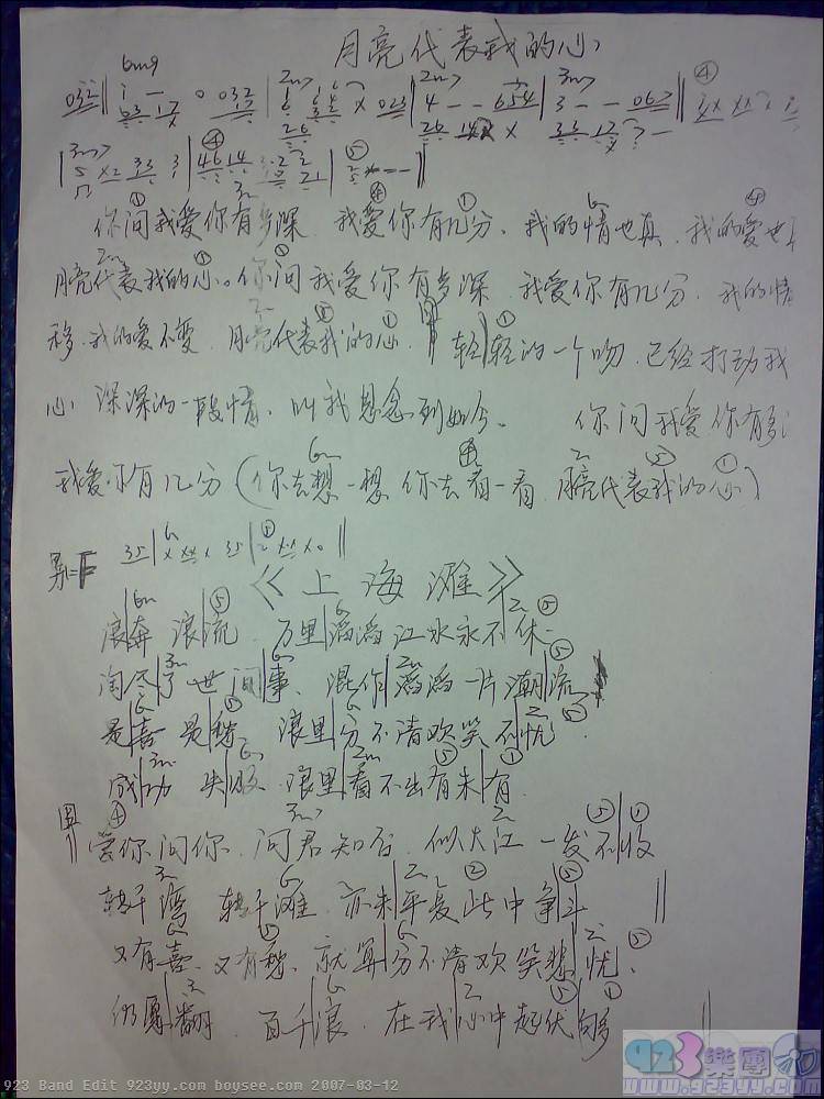 邓丽君-月亮代表我的心吉他谱 