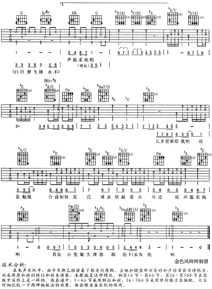 下一站天后(同名电影主题歌)吉他谱 