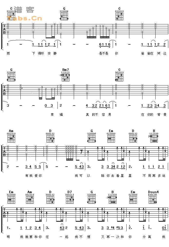 我可以 - 蔡旻佑 六线 和弦版	吉他谱