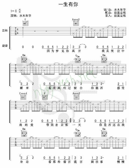 一生有你2吉他谱 
